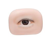 LeeQinersw Tablero de Maquillaje con Ojos Falsos en Silicona 5D para Práctica de Extensión Modelo de Cejas Y Pestañas en Triple Capa Suave Al Tacto para Artistas, Ojo Izquierdo