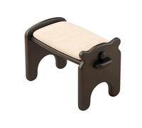 LeeQinersw Taburete Compuesto Reposapiés Banco Asiento Perro con Marco de Madera Sólida Acolchado de PU y Borde Redondeado Adecuado para Cambiar Zapatos Junto a Cama Junto a Sofá, Negro