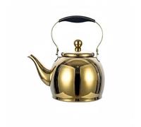 LeeQinersw Tetera Acero Inoxidable con Extraíble Hervidor Estufa Jarro Apta para Fogones de Gas Eléctricos y Portátiles Adecuada para Infusiones Cocina Camping Restaurante Hogar, Oro, 2.0L