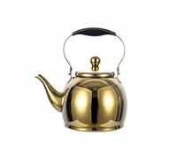 LeeQinersw Tetera Acero Inoxidable con Extraíble Hervidor Estufa Jarro Apta para Fogones de Gas Eléctricos y Portátiles Adecuada para Infusiones Cocina Camping Restaurante Hogar, Oro, 1.5L