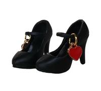 LeeQinersw Zapatos de Tacón para Muñeca Figura Calzado Accesorios Ropa Miniatura Elaboración Precisa Fáciles de Colocar Y Quitar Adecuado para Jugar Y Exposición, Negro