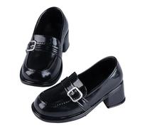 LeeQinersw Zapatos para Muñeca BJD 1/4 Compatibles con Figures de Acción Mocasines Decorativos Accesorios Miniatura Y Calzado Uniforme en PVC para, Negro