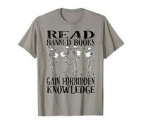 Leer Banned Book Lover Esqueleto Lectura Bibliotecaria Camiseta