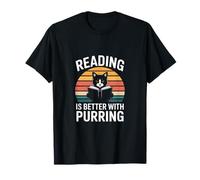 Leer es Mejor con un Gato ronroneante Camiseta