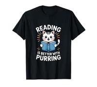 Leer es Mejor con un Gato ronroneante Camiseta