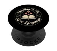 Leer es mi amor Idioma Amante de libros Lector Literario PopSockets PopGrip Adhesivo
