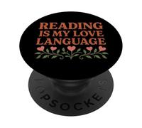 Leer es mi amor Idioma Amante de libros Lector Literario PopSockets PopGrip Adhesivo