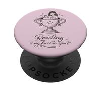 Leer es mi Deporte Favorito Divertido Lindo Bookworm Amante de los Libros PopSockets PopGrip Adhesivo