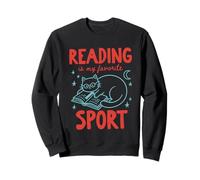 Leer es mi Deporte Favorito Lindo Amante de los Libros Gato Doodle Sudadera