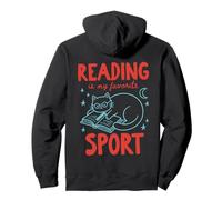 Leer es mi Deporte Favorito Lindo Amante de los Libros Gato Doodle Sudadera con Capucha