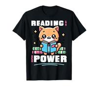 Leer es mi superpotencia. Dulce gato y libros. Camiseta