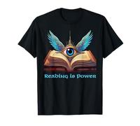 Leer es Poder: diseño de Ojos alados y Libro Abierto Camiseta