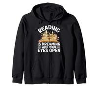 Leer es soñar con los ojos abiertos - diseño de amantes de los libros Sudadera con Capucha