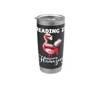 Leer es sorprendente divertido flamenco leyendo un ratón de biblioteca Vaso térmico de acero inoxidable de doble pared