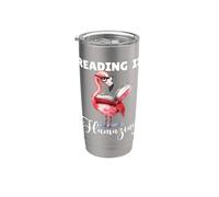 Leer es sorprendente divertido flamenco leyendo un ratón de biblioteca Vaso térmico de acero inoxidable de doble pared