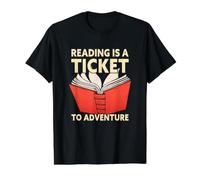 Leer es un boleto para la Biblioteca de Amantes de los Libros de Aventura Camiseta gráfica económica, Hombre, Negro, S