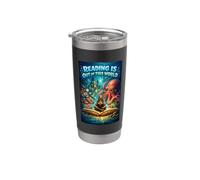 Leer está fuera de este mundo Espacio Divertido Amante de los libros Vaso térmico de acero inoxidable de doble pared