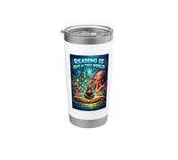 Leer está fuera de este mundo Espacio Divertido Amante de los libros Vaso térmico de acero inoxidable de doble pared