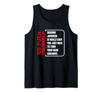 Leer Japonés Es Muy Fácil Divertido Estudiante Humor Divertido Camiseta sin Mangas