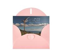 Leer la página con texto en inglés «The wind blows», tarjeta navideña de papel rosa nacarado con sobre. Adecuado para deseos de cumpleaños, bodas, felicitaciones y condolencias.