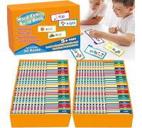 Leer Libro De Rimas: Juego De 30 Piezas De 4 X 6 Pulgadas, Tarjetas Flash De Actividades Familiares De Palabras | Materiales Educativos para La Infancia, Uso Sin Esfuerzo | Flipbooks De Rimas