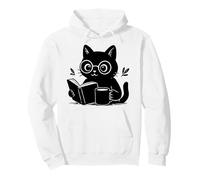 Leer Libro Gato Amante del café Leyendo Sudadera con Capucha