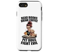Leer libros Beba café Perros Mascotas Lucha contra el Mal Perro Ratón de Carcasa para iPhone SE (2020) / 7 / 8