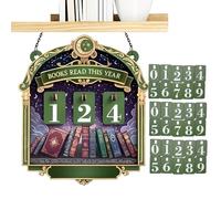 Leer Libros Calculador,Ornamento De Madera Para Biblioteca De Mesa | Cartel Con 30 Placas De Números Para Leer Libros - Oficina Biblioteca