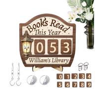 Leer Libros Contadores - Decoración de estantería - Contador de libros con indicador para objetivos de lectura | para biblioteca, estantería, escritorio, esquina, club, lector, profesor, mujer