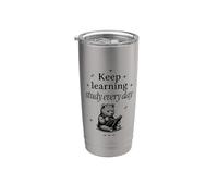 Leer Libros Estudiar Aprendizaje Lindo O Vaso térmico de acero inoxidable de doble pared