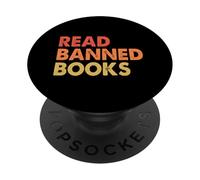 Leer Libros prohibidos Libro Retro Nerd Lectura Bibliotecario Novelas PopSockets PopGrip Adhesivo