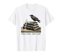 Leer más Cuidado Menos Cuervo Cuervo Gótico Book Lover Camiseta