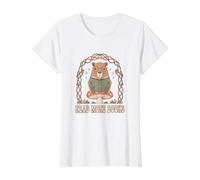 Leer más Libros Maestro del Mes Nacional de la Lectura de Camiseta gráfica económica, Mujer, Blanco, S
