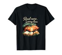 Leer más Preocúpate Menos Amante de los Libros Diseño Camiseta