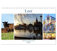 Leer - Ostfriesische Impressionen 2026 (Tischkalender 2026 DIN A5 quer), CALVENDO Monatskalender: Leer, das Tor zu Ostfriesland.