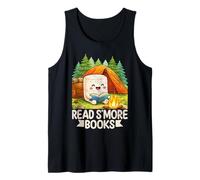 Leer S'More Libros Divertido Juego de Palabras Camping Naturaleza Amante Camiseta sin Mangas