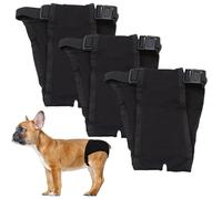 LeerKing 3 Paquetes Bragas Perras celo Lavable con 9 Toallas Sanitarias Menstruales Reutilizables Calzoncillos Higiénicos para Perros Negro XL