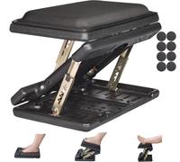 Leermart Reposapiés ajustable con cojín de espuma extraíble, reposapiés debajo del escritorio con cuentas de masaje para coche, hogar, taburete de oficina, altura de 4 niveles para mejorar la postura