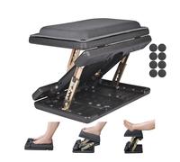 Leermart Reposapiés para debajo del escritorio en el trabajo, 4 niveles de altura ajustable, reposapiés ergonómico plegable para oficina, juegos, computadora, reposapiés de escritorio suave y