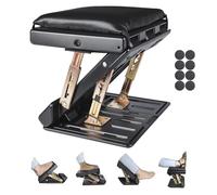 Leermart Reposapiés para debajo del escritorio en el trabajo, 4 niveles de altura ajustable, reposapiés ergonómico plegable para oficina, juegos, computadora, reposapiés de escritorio suave y