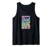 Lees mi Camisa, eso es Suficiente interacción Social Camiseta sin Mangas