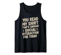 Lees mi Camisa, eso es Suficiente interacción Social Camiseta sin Mangas