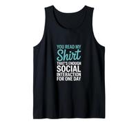 Lees mi Camisa, eso es Suficiente interacción Social Camiseta sin Mangas