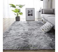 Leesentec Alfombra Salon para Sala de Estar Dormitorio,Alfombra Habitacion de Adolescente Niño y Niña,Pelo Largo Moderna Suave Antideslizante Grande(Gris Blanco, 160 * 200cm)