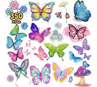 Leesgel 350(24 Fogli) Mariposa Purpurina Tatuajes Temporales Niñas, Tatuajes Temporales Niños para Juguetes Relleno Piñata Cumpleaños, Detalles Fiesta Regalos Cumpleaños Niños Colegio