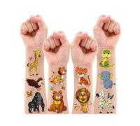 Leesgel Animal Tatuajes Temporales Niños, 50 Estilos Purpurina Tatuajes Niños Safari Zoológico Tropical, Juguetes Relleno Piñata Cumpleaños Infantil Detalles Fiesta Regalos Cumpleaños Niños Infantil