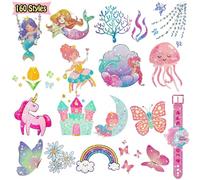 Leesgel Princesas Tatuajes Temporales Niñas, 160 Estilos Tatuajes Temporales Niños Pegatinas Infantiles, Relleno Piñata Cumpleaños Infantil Fiesta Detalles Regalos Cumpleaños Niños