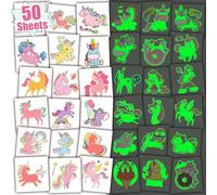 Leesgel Tatuajes Temporales Niñas, 50 Hojas Individual Tatuaggi Niños Stickers Infantiles para Regalos Cumpleaños Niños Colegio, Fiesta Detalles Cumpleaños Niños Relleno Piñata Unicornio