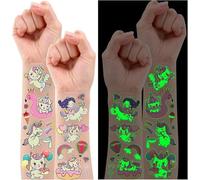Leesgel Unicornio Tatuajes Temporales Niñas, 12 Hojas Luminosas Pegatinas Infantiles Pegatinas Unicornios para Niñas, Relleno Piñatas Detalles Regalos Cumpleaños Niños