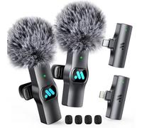 Leettus 2 micrófonos inalámbricos Lavalier para iPhone iPad, micrófono inalámbrico para grabación de Video, transmisión en Vivo de Juegos, entrevistas, Youtube, TikTok, Vlog